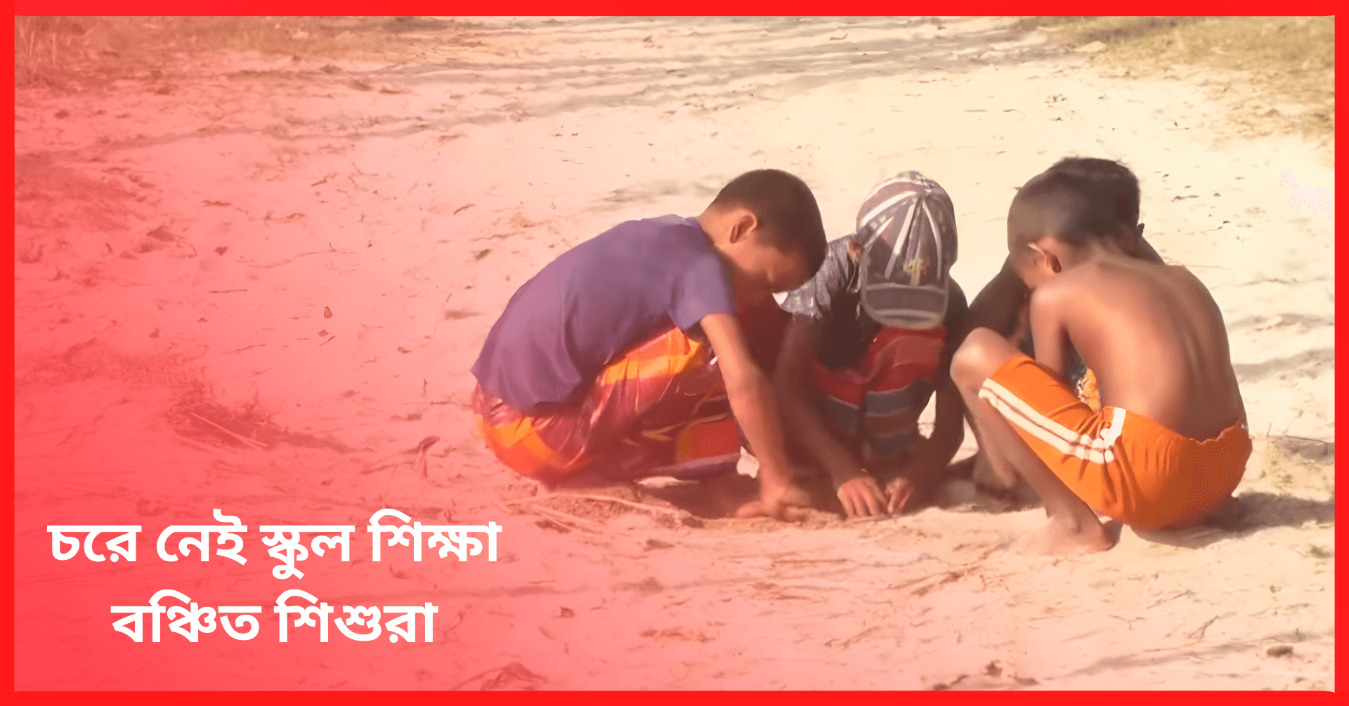 স্কুল নেই চরে, বইয়ের বদলে গবাদি পশু দেখাশোনায় কুড়িগ্রামের শিশুরা