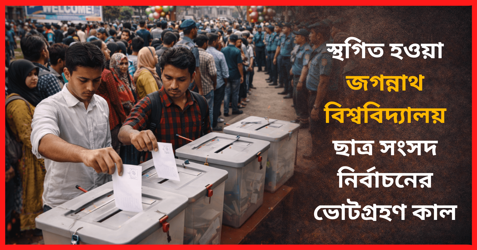 জগন্নাথ বিশ্ববিদ্যালয় ছাত্র সংসদ নির্বাচন ঘিরে উৎসব ও শঙ্কা: ভোটের আগেই অনিয়মের অভিযোগ