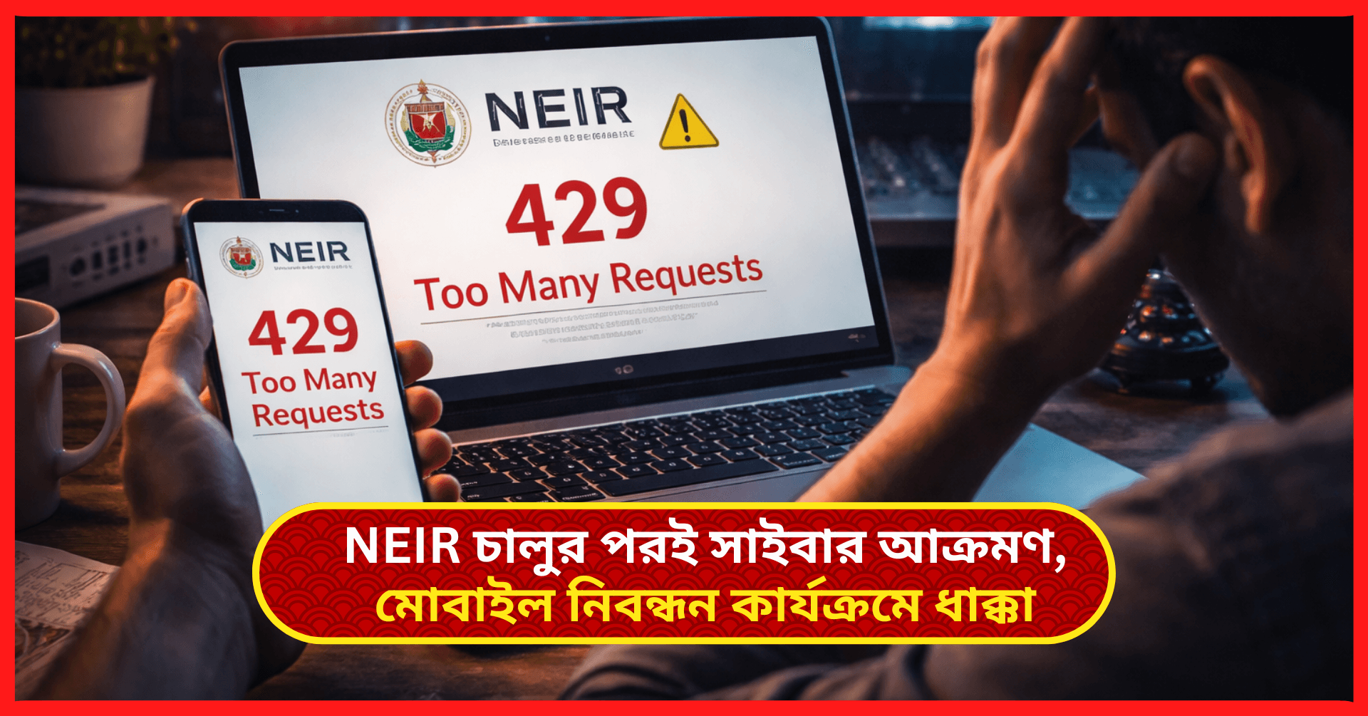 NEIR চালুর পরই সাইবার আক্রমণ, মোবাইল নিবন্ধন কার্যক্রমে ধাক্কা